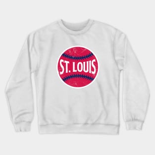 St. Louis Retro Baseball - White Crewneck Sweatshirt